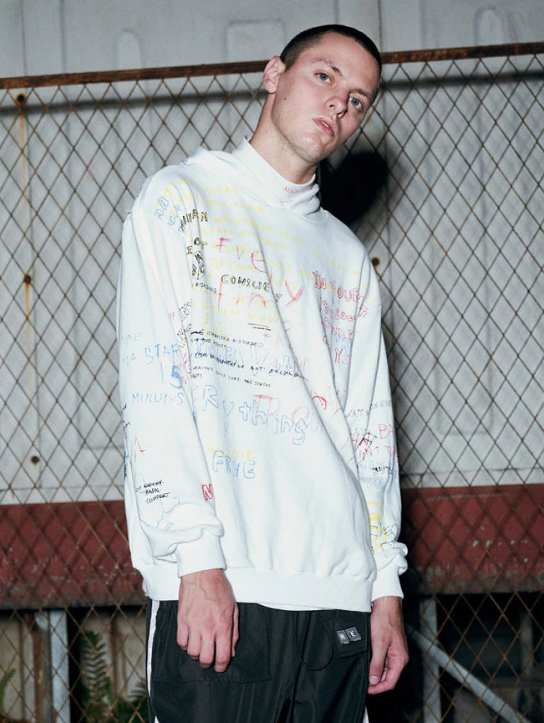 white graffic hoodie mens